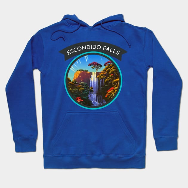 Vintage Escondido Falls at the Malibu Southern California Hoodie by Mochabonk